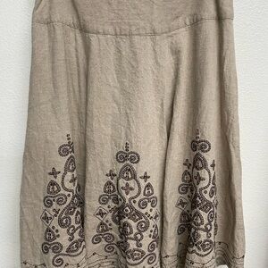 Embroidered Tan Skirt